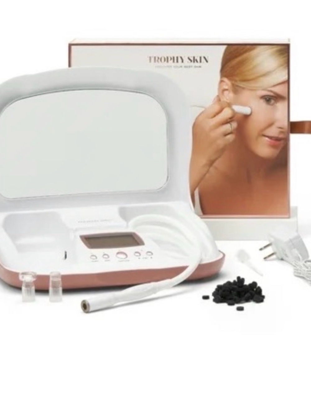 Trophy Skin Microdermabrasion Home Device - White and Rose Gold